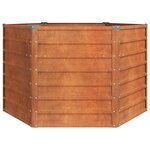 vidaXL Lit surélevé de jardin rouillé 129x129x77 cm acier corten