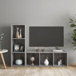 vidaXL Meubles TV 2 Pièces Gris béton 107x35x37 cm Bois d'ingénierie
