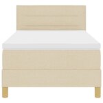 vidaXL Lit à ressorts avec matelas Crème 90 x 190 cm tissu