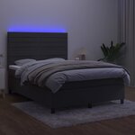 vidaXL Sommier à lattes de lit avec matelas LED Gris foncé 140x200 cm