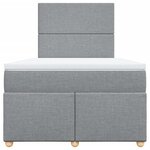 vidaXL Sommier à lattes de lit et matelas gris clair 120x190 cm tissu