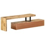 vidaXL Meuble TV (118-200) x 30 x 40 cm en bois massif de manguier
