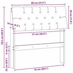 vidaXL Tête de lit capitonnée Gris foncé 80 cm Pin massif