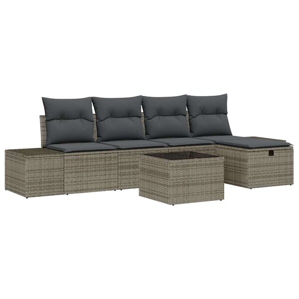vidaXL Ensemble de Canapés avec coussin 5 Pièces polyrotin