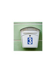 THIRARD - Plaque de signalisation 3  marquage blanc sur fond bleu  panneau PVC adhésif  65x90mm - THIRARD