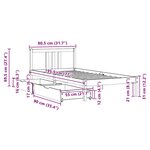 vidaXL Cadre de lit sans matelas 75x190 cm bois de pin massif