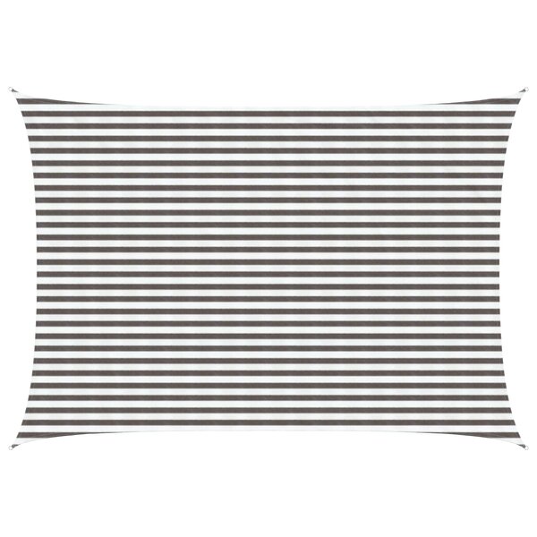 vidaXL Voile d'ombre 3 5 x 5 m HDPE Rectangulaire Gris clair et blanc