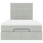 vidaXL Cadre de lit ottoman et matelas gris clair 120x200 cm velours
