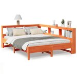 vidaXL Lit bibliothèque sans matelas cire marron 160x200 cm pin massif