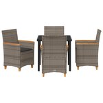 vidaXL Ensemble de salle à manger pour jardin 5 Pièces Gris polyrotin