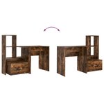 vidaXL Bureau Chêne fumé 131 5 x 50 x 106 5 cm Bois d'ingénierie