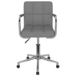 Chaise fauteuil siège pivotante de bureau informatique étude clair tissu gris 02_0024111