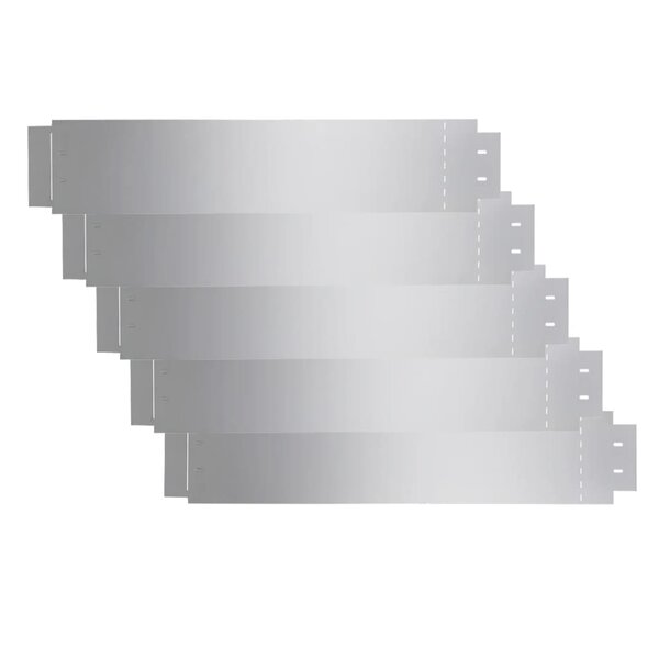 vidaXL Bordure de pelouse 5 Pièces Acier galvanisé 100 x 20 cm