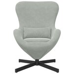 Chaise œuf vidaXL en velours gris clair