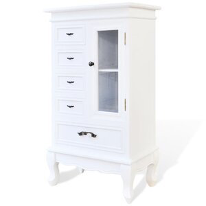 vidaXL Armoire avec 5 tiroirs et 2 étagères Blanc