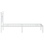 vidaXL Cadre de lit métal sans matelas avec tête de lit blanc 75x190cm