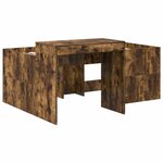 vidaXL Lit haut pour enfants avec bureau Chêne fumé Bois d'ingénierie