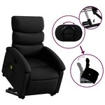 vidaXL Fauteuil inclinable de massage Noir Similicuir