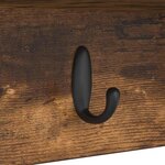 vidaXL Porte-manteau mural avec étagère Chêne fumé 100 x 16 x 26 cm