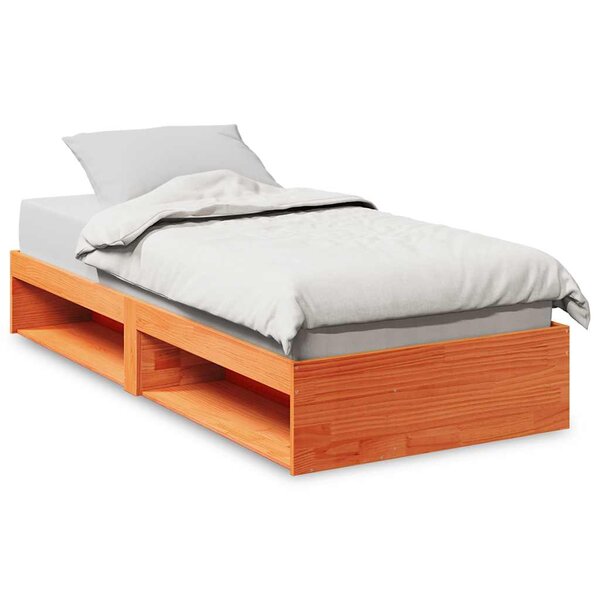 vidaXL Lit de jour sans matelas cire marron 80x200 cm bois pin massif