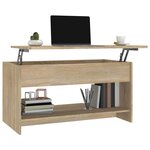 vidaXL Table basse chêne sonoma 102x50x52 5 cm bois d'ingénierie