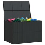 vidaXL Boîte de rangement de jardin noir 150x100x100 cm résine tressée