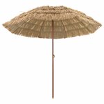 vidaXL Parasol de plage Naturel 255 x 255 x 255 cm Polyester et Acier