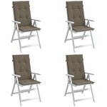 vidaXL Coussins de chaise à dossier haut lot de 4 taupe mélangé tissu