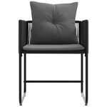 vidaXL Chaise avec coussin 4 Pièces Noir et anthracite Rotin PE
