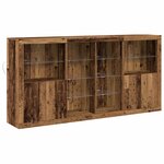 vidaXL Buffet LED 3 Pièces Bois ancien 202 x 37 x 100 cm