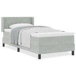 Box Spring VidaXL avec Matelas Gris Clair 100x200 cm Velours