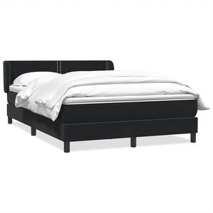 vidaXL Sommier à lattes de lit avec matelas noir 160x210 cm velours