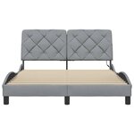 vidaXL Cadre de lit avec LED sans matelas gris clair 140x190 cm tissu