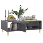 vidaXL Table basse gris brillant 103 5x60x35 cm bois d'ingénierie