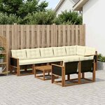vidaXL Ensemble de canapés d'extérieur 9 pc Naturel et Crème