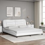vidaXL Cadre de lit sans matelas Hvar blanc 180x200 cm similicuir