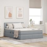vidaXL Lit avec rangement et matelas Gris clair 140 x 200 cm