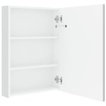 vidaXL Armoire de salle de bain à miroir LED Blanc brillant 50x13x70cm