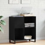 vidaXL Meuble à vinyles Chêne noir 85 x 38 x 89 cm Bois d'ingénierie