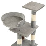 vidaXL Arbre à chat avec griffoirs en sisal 65 cm Gris