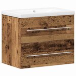vidaXL Meuble de Lavabo de Salle de Bain avec tiroir 2 Pièces Bois Ancien