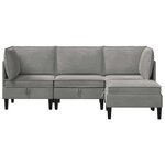 vidaXL Ensemble de meubles pour le salon 4 Pièces Gris clair Velours