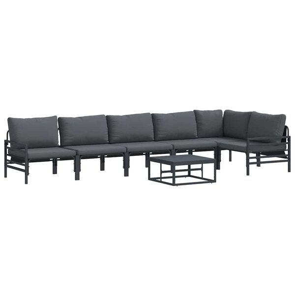 vidaXL Ensemble de canapé de jardin 7 Pièces Anthracite Acier