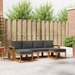 vidaXL Ensemble de canapés d'extérieur 6 pc Naturel et Anthracite
