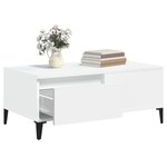 vidaXL Table basse Blanc 90x50x36 5 cm Bois d'ingénierie