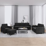 vidaXL Ensemble de canapés 4 Pièces noir velours