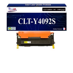 T3AZUR - Toner compatible avec Samsung CLT-Y4092S pour Samsung CLX-3170 CLX-3170FN CLX-3175 CLX-3175FN CLX-3175FW CLX-3175N - Jaune
