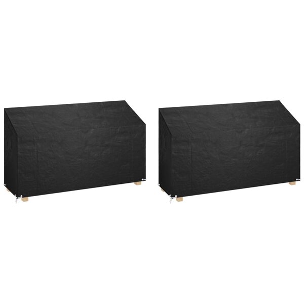 vidaXL Housses de banc de jardin 2 Pièces 12 œillets 210x70x70/88 cm PE