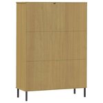 vidaXL Bibliothèque avec pieds en métal Marron 90x35x128 5cm Bois OSLO