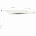 vidaXL Auvent manuel rétractable sur pied 450x350 cm Crème